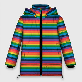 Женская зимняя куртка 3D с принтом Радужный флаг в Новосибирске, верх — 100% полиэстер; подкладка — 100% полиэстер; утеплитель — 100% полиэстер | длина ниже бедра, силуэт Оверсайз. Есть воротник-стойка, отстегивающийся капюшон и ветрозащитная планка. 

Боковые карманы с листочкой на кнопках и внутренний карман на молнии | pride | rainbow | tiktok | мем | оля тыква | подсяду | прайд | привет | привет я подсяду | радуга | радужный флаг | тик ток | тикток | феминизм | феминитивы | я подсяду