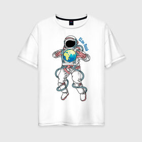 Женская футболка хлопок Oversize с принтом Elon Musk в Новосибирске, 100% хлопок | свободный крой, круглый ворот, спущенный рукав, длина до линии бедер
 | astronaut | celebrity | cosmonaut | cosmos | genius | gloves | planet | space | spacesuit | гений | знаменитость | космонавт | космос | перчатки | планета | скафандр