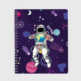 Тетрадь с принтом Elon Musk в Новосибирске, 100% бумага | 48 листов, плотность листов — 60 г/м2, плотность картонной обложки — 250 г/м2. Листы скреплены сбоку удобной пружинной спиралью. Уголки страниц и обложки скругленные. Цвет линий — светло-серый
 | astronaut | celebrity | cosmonaut | cosmos | genius | gloves | planet | space | spacesuit | гений | знаменитость | космонавт | космос | перчатки | планета | скафандр