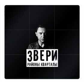 Магнитный плакат 3Х3 с принтом Звери в Новосибирске, Полимерный материал с магнитным слоем | 9 деталей размером 9*9 см | Тематика изображения на принте: группа | звери | музыка | районы кварталы | рома зверь | я ухожу красиво