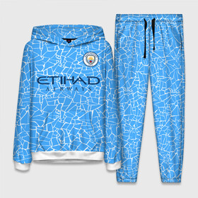 Женский костюм 3D (с толстовкой) с принтом Manchester City 20 21 Home Kit в Новосибирске,  |  | champions | citi | city | fifa | football | manchester | soccer | uefa | world cup | англия | клуб | лига чемпионов | манчестер | сити | фифа | фк | форма | формы | футбол