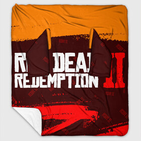 Плед с рукавами с принтом RED DEAD REDEMPTION 2 в Новосибирске, 100% полиэстер | Закругленные углы, все края обработаны. Ткань не мнется и не растягивается. Размер 170*145 | Тематика изображения на принте: dead | game | games | logo | rdr | rdr2 | red | red dead redemption 2 | redemption | дед | игра | игры | лого | логотип | логотипы | рдр | рдр2 | ред | редемпшен | редемпшн | символ | символы