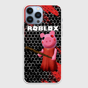 Чехол для iPhone 13 Pro Max с принтом ROBLOX PIGGY   СВИНКА ПИГГИ в Новосибирске,  |  | Тематика изображения на принте: pig | piggy | roblox | игра | компьютерная игра | логотип | онлайн | онлайн игра | пигги | поросенок | роблакс | роблокс | свинка | свинья