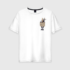 Женская футболка хлопок Oversize с принтом Панды в Новосибирске, 100% хлопок | свободный крой, круглый ворот, спущенный рукав, длина до линии бедер
 | бамбук | животные | карман | панда