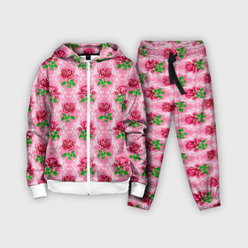 Детский костюм 3D с принтом Декор из нежных роз в Новосибирске,  |  | fashion | flower pattern | girl | pink | roses | винтаж | винтажные | девушкам | зелень | лепестки | лето | листья | марта | нежные | пастельные | паттерн | пионы | подарок | природа | растения | ретро | роза | розы | узор