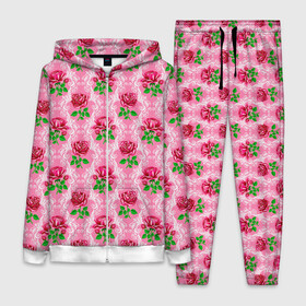 Женский костюм 3D с принтом Декор из нежных роз в Новосибирске,  |  | fashion | flower pattern | girl | pink | roses | винтаж | винтажные | девушкам | зелень | лепестки | лето | листья | марта | нежные | пастельные | паттерн | пионы | подарок | природа | растения | ретро | роза | розы | узор