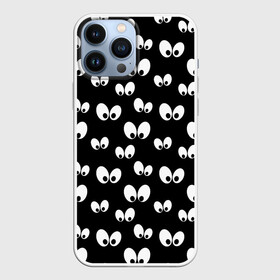 Чехол для iPhone 13 Pro Max с принтом Глазки в темноте в Новосибирске,  |  | baby | cartoon | cute | halloween | kawaii | lol | аниме | анимешный | бабочки | взгляд | глаза | детям | дисней | кавайный | летучие мыши | малыш | милый | мистика | мультяшный | ночные | ночь | няшный | паттерн | привидение