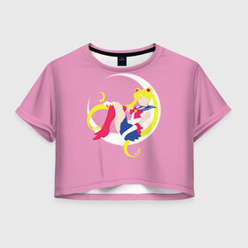 Женская футболка Crop-top 3D с принтом Сейлор мун в Новосибирске, 100% полиэстер | круглая горловина, длина футболки до линии талии, рукава с отворотами | арт | вектор | девушка | нео королева серенити | рисунок | сейлор мун | усаги цукино