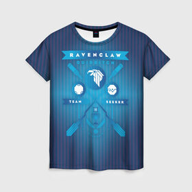 Женская футболка 3D с принтом Ravenclaw Quidditch Team в Новосибирске, 100% полиэфир ( синтетическое хлопкоподобное полотно) | прямой крой, круглый вырез горловины, длина до линии бедер | harry potter | quidditch | ravenclaw | vdzabma | гарри поттер | квиддич | когтевран | равенкло | рэйвенкло