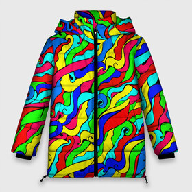 Женская зимняя куртка 3D с принтом Красочные узоры абстракционизм в Новосибирске, верх — 100% полиэстер; подкладка — 100% полиэстер; утеплитель — 100% полиэстер | длина ниже бедра, силуэт Оверсайз. Есть воротник-стойка, отстегивающийся капюшон и ветрозащитная планка. 

Боковые карманы с листочкой на кнопках и внутренний карман на молнии | abstract | art | neon | pattern | аниме | анимешные | арт | брызги | ван гог | волны | восточный | змеи | искусство | картина | кислотный | краска | краски | море | мысли | неоновые | радуга | радужные | разноцветные