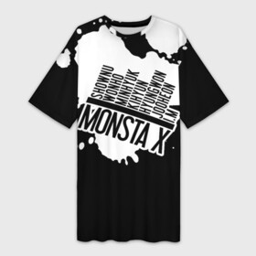 Платье-футболка 3D с принтом Monsta X в Новосибирске,  |  | dramarama | edm | hyungwon | idol | im | j pop | jooheon | k pop | kihyun | kpop | minhyuk | mv | shownu | the code | wonho | вонхо | монста х | хип хоп