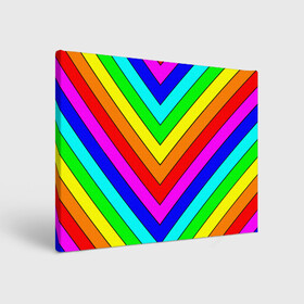 Холст прямоугольный с принтом Rainbow Stripes в Новосибирске, 100% ПВХ |  | geometry | gradient | neon | геометрические | градиент | детям | кислота | кислотный | конус | красочный | линии | неоновые | пирамида | полоска | полосы | радуга | радужный | разноцветные | сочный | треугольники