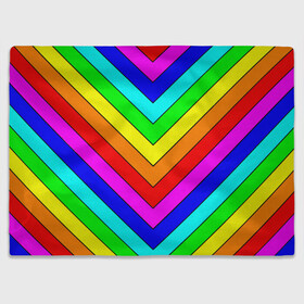 Плед 3D с принтом Rainbow Stripes в Новосибирске, 100% полиэстер | закругленные углы, все края обработаны. Ткань не мнется и не растягивается | geometry | gradient | neon | геометрические | градиент | детям | кислота | кислотный | конус | красочный | линии | неоновые | пирамида | полоска | полосы | радуга | радужный | разноцветные | сочный | треугольники