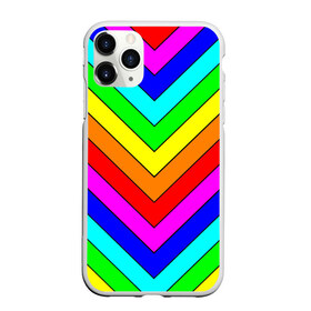 Чехол для iPhone 11 Pro матовый с принтом Rainbow Stripes в Новосибирске, Силикон |  | geometry | gradient | neon | геометрические | градиент | детям | кислота | кислотный | конус | красочный | линии | неоновые | пирамида | полоска | полосы | радуга | радужный | разноцветные | сочный | треугольники