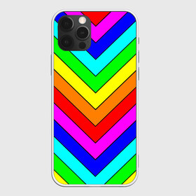 Чехол для iPhone 12 Pro Max с принтом Rainbow Stripes в Новосибирске, Силикон |  | geometry | gradient | neon | геометрические | градиент | детям | кислота | кислотный | конус | красочный | линии | неоновые | пирамида | полоска | полосы | радуга | радужный | разноцветные | сочный | треугольники