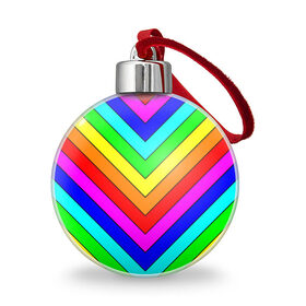 Ёлочный шар с принтом Rainbow Stripes в Новосибирске, Пластик | Диаметр: 77 мм | geometry | gradient | neon | геометрические | градиент | детям | кислота | кислотный | конус | красочный | линии | неоновые | пирамида | полоска | полосы | радуга | радужный | разноцветные | сочный | треугольники