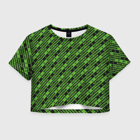 Женская футболка Crop-top 3D с принтом Слизерин паттерн в Новосибирске, 100% полиэстер | круглая горловина, длина футболки до линии талии, рукава с отворотами | harry potter | slytherin | vdzabma | гарри поттер | слизерин