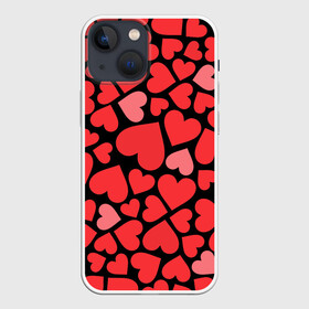 Чехол для iPhone 13 mini с принтом Сердца в Новосибирске,  |  | i love you | love | любовь | сердечки | сердца | чувства | я тебя люблю