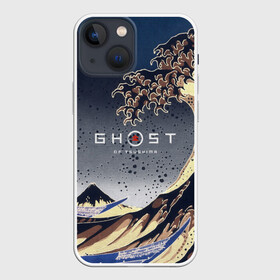 Чехол для iPhone 13 mini с принтом Ghost of Tsushima в Новосибирске,  |  | ghost of tsushima | вода | волны | гора | игра | природа | рисунок