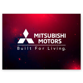 Поздравительная открытка с принтом MITSUBISHI / МИТСУБИСИ в Новосибирске, 100% бумага | плотность бумаги 280 г/м2, матовая, на обратной стороне линовка и место для марки
 | auto | lancer | logo | mitsubishi | mitsubisi | moto | motors | outlander | pajero | sport | авто | аутлендер | лансер | лого | логотип | марка | митсубиси | митсубиши | мото | моторс | паджеро | серия | символ | символы | спорт | ьшеыгишырш