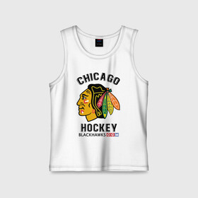 Детская майка хлопок с принтом CHICAGO BLACKHAWKS NHL в Новосибирске,  |  | blackhawks | ccm | chicago | hockey | nhl | sport | usa | блэкхоукс | индеец | нхл | спорт | сша | хоккей | чикаго