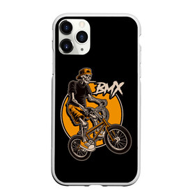 Чехол для iPhone 11 Pro Max матовый с принтом BMX в Новосибирске, Силикон |  | bicycle | bmx | skull | sport | x games | велик | велосипед | велоспорт | скелет | череп | экстремальный спорт