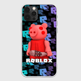 Чехол для iPhone 12 Pro с принтом ROBLOX PIGGY - СВИНКА ПИГГИ в Новосибирске, силикон | область печати: задняя сторона чехла, без боковых панелей | pig | piggy | roblox | игра | компьютерная игра | логотип | онлайн | онлайн игра | пигги | поросенок | роблакс | роблокс | свинка | свинья