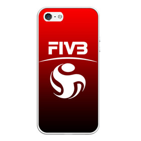 Чехол для iPhone 5/5S матовый с принтом FIVB ВОЛЕЙБОЛ в Новосибирске, Силикон | Область печати: задняя сторона чехла, без боковых панелей | fivb | voleybal | volleyball | волебол | волейбол | волейбола | волейболист | волейболистка | воллейбол | международная | федерация | фивб