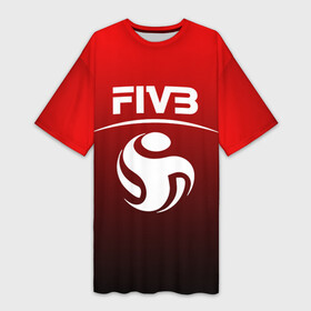 Платье-футболка 3D с принтом FIVB ВОЛЕЙБОЛ в Новосибирске,  |  | fivb | voleybal | volleyball | волебол | волейбол | волейбола | волейболист | волейболистка | воллейбол | международная | федерация | фивб