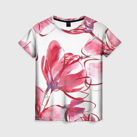 Женская футболка 3D с принтом Красный цвток в Новосибирске, 100% полиэфир ( синтетическое хлопкоподобное полотно) | прямой крой, круглый вырез горловины, длина до линии бедер | многоцветов | одни | цветы | цветыастана | цветывкорзине | цветывкоробках | цветывкоробке | цветыдлялюбимой | цветыдня | цветыдоставка | цветыжизни | цветыизбумаги | цветылюбимым | цветымаме