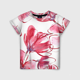 Детская футболка 3D с принтом Красный цвток в Новосибирске, 100% гипоаллергенный полиэфир | прямой крой, круглый вырез горловины, длина до линии бедер, чуть спущенное плечо, ткань немного тянется | многоцветов | одни | цветы | цветыастана | цветывкорзине | цветывкоробках | цветывкоробке | цветыдлялюбимой | цветыдня | цветыдоставка | цветыжизни | цветыизбумаги | цветылюбимым | цветымаме