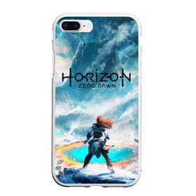 Чехол для iPhone 7Plus/8 Plus матовый с принтом Horizon Zero Dawn в Новосибирске, Силикон | Область печати: задняя сторона чехла, без боковых панелей | aloy | antasy girl | art | artwork | digital art | fantasy | horizon | horizon: zero dawn | landscape | tallneck | warrior fantasy | weapon | zero dawn