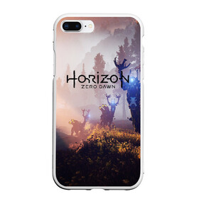 Чехол для iPhone 7Plus/8 Plus матовый с принтом Horizon Zero Dawn в Новосибирске, Силикон | Область печати: задняя сторона чехла, без боковых панелей | aloy | antasy girl | art | artwork | digital art | fantasy | horizon | horizon: zero dawn | landscape | tallneck | warrior fantasy | weapon | zero dawn