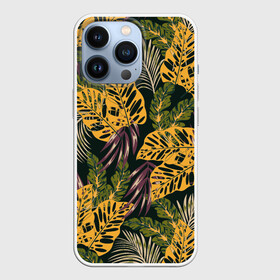 Чехол для iPhone 13 Pro с принтом Тропический лес в Новосибирске,  |  | 3d | flowers | forest | hawaii | leaf | leafs | palm | palms | summer | travel | tropical | vacation | гаваи | гавайи | гавайка | гавайская | лес | лето | листики | листки | листья | отпуск | пальма | пальмы | путешествия | рисунок | трехмерная 