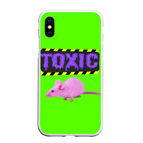 Чехол для iPhone XS Max матовый с принтом Toxic в Новосибирске, Силикон | Область печати: задняя сторона чехла, без боковых панелей | animals | rat | toxic | животные | крыса | токсик