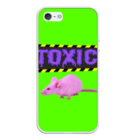 Чехол для iPhone 5/5S матовый с принтом Toxic в Новосибирске, Силикон | Область печати: задняя сторона чехла, без боковых панелей | animals | rat | toxic | животные | крыса | токсик