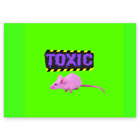 Поздравительная открытка с принтом Toxic в Новосибирске, 100% бумага | плотность бумаги 280 г/м2, матовая, на обратной стороне линовка и место для марки
 | Тематика изображения на принте: animals | rat | toxic | животные | крыса | токсик