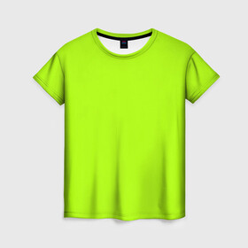 Женская футболка 3D с принтом ACID в Новосибирске, 100% полиэфир ( синтетическое хлопкоподобное полотно) | прямой крой, круглый вырез горловины, длина до линии бедер | Тематика изображения на принте: acid | зеленая | кислотная | однотонная | салатовая