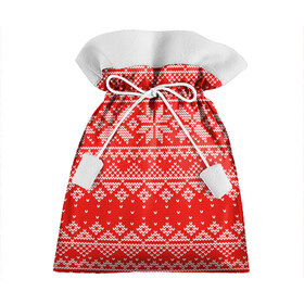 Подарочный 3D мешок с принтом Красный зимний орнамент в Новосибирске, 100% полиэстер | Размер: 29*39 см | geometry | new year | pattern | retro | snow | winter | аляска | вязаный | геометрия | девяностые | дед мороз | зима | ковер | новогодние | новый год | олени | паттерн | подарок | ретро | рождество | свитер | снег | снеговик