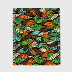 Тетрадь с принтом Абстрактные волны в Новосибирске, 100% бумага | 48 листов, плотность листов — 60 г/м2, плотность картонной обложки — 250 г/м2. Листы скреплены сбоку удобной пружинной спиралью. Уголки страниц и обложки скругленные. Цвет линий — светло-серый
 | abstract | art | graphic | modern | nature | ocean | paint | pattern | sea | storm | waves | абстракция | арт | волна | волнуется | графика | искусство | краска | красочные | маринизм | маринист | модерн | море | мореман | океан | природа