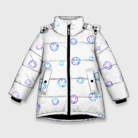 Зимняя куртка для девочек 3D с принтом NIRVANA НИРВАНА в Новосибирске, ткань верха — 100% полиэстер; подклад — 100% полиэстер, утеплитель — 100% полиэстер. | длина ниже бедра, удлиненная спинка, воротник стойка и отстегивающийся капюшон. Есть боковые карманы с листочкой на кнопках, утяжки по низу изделия и внутренний карман на молнии. 

Предусмотрены светоотражающий принт на спинке, радужный светоотражающий элемент на пуллере молнии и на резинке для утяжки. | band | cobain | face | kurt | logo | music | nirvana | rock | rocknroll | группа | кобейн | курт | лого | логотип | музыка | музыкальная | нирвана | рожица | рок | рокнролл | символ