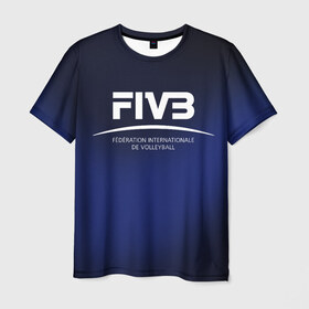 Мужская футболка 3D с принтом FIVB Volleyball в Новосибирске, 100% полиэфир | прямой крой, круглый вырез горловины, длина до линии бедер | fivb | voleybal | volleyball | волебол | волейбол | волейбола | волейболист | волейболистка | воллейбол | международная | федерация | фивб