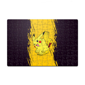 Пазл магнитный 126 элементов с принтом Happy Pikachu в Новосибирске, полимерный материал с магнитным слоем | 126 деталей, размер изделия —  180*270 мм | Тематика изображения на принте: anime | baby | cartoon | cute | kawaii | pika pika | pokemon | аниме | анимешные | глаза | детям | зайчик | зверек | кавайный | кот | котенок | кролик | малыш | милый | мордочка | мультяшный | няшный | пика пика | пикачу | покемон