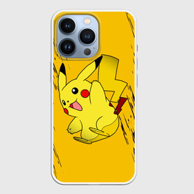 Чехол для iPhone 13 Pro с принтом Happy Pikachu в Новосибирске,  |  | anime | baby | cartoon | cute | kawaii | pika pika | pokemon | аниме | анимешные | глаза | детям | зайчик | зверек | кавайный | кот | котенок | кролик | малыш | милый | мордочка | мультяшный | няшный | пика пика | пикачу | покемон