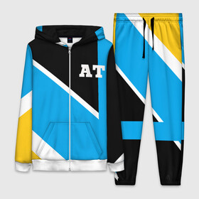 Женский костюм 3D с принтом Athletic team blue в Новосибирске,  |  | armsport | at | athletic | athletic team | bodybuilding | crossfit | fitnes | gym | life | mma | powerlifting | sport | street | team | traning | workout | ат | атлетизм | бодибилдинг | зож | кросфит | мотивация | спорт | тренажерный зал | тренировки | фи