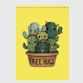 Скетчбук с принтом free hugs в Новосибирске, 100% бумага
 | 48 листов, плотность листов — 100 г/м2, плотность картонной обложки — 250 г/м2. Листы скреплены сверху удобной пружинной спиралью | free hugs | бесплатные обнимашки | кактус | кактусы | колючий кактус | милые кактусы | обнимашки