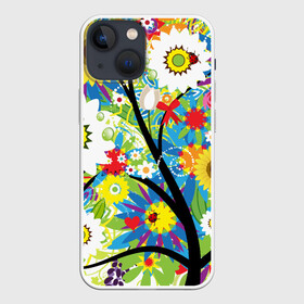 Чехол для iPhone 13 mini с принтом Flowering tree в Новосибирске,  |  | бабочки | девушкам | зелень | природа | цветы