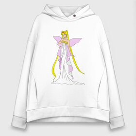 Женское худи Oversize хлопок с принтом Sailor Moon Серенити в Новосибирске, френч-терри — 70% хлопок, 30% полиэстер. Мягкий теплый начес внутри —100% хлопок | боковые карманы, эластичные манжеты и нижняя кромка, капюшон на магнитной кнопке | bunny | luna | princess | serenity | stars | usagi | wings | ангел | волосы | девушка | детям | звездная | звезды | королева | корона | крылья | луна | любовь | малышка | марс | радуга | сейлор мун | токио | усаги цукино | школьные 