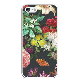 Чехол для iPhone 5/5S матовый с принтом Цветы в Новосибирске, Силикон | Область печати: задняя сторона чехла, без боковых панелей | Тематика изображения на принте: арт | бабочка | бабочки | белая лилия | белый | желтый | зеленый | картина | краски | красный | лилии | лилия | рисунок | рисунок красками | роза | розовая роза | розовый | розы | тёмный | фиолетовый