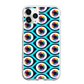 Чехол для iPhone 11 Pro матовый с принтом Глаза паттерн в Новосибирске, Силикон |  | геометрия | глаза | иллюзия | паттерн | психоделика | радуга | цвета